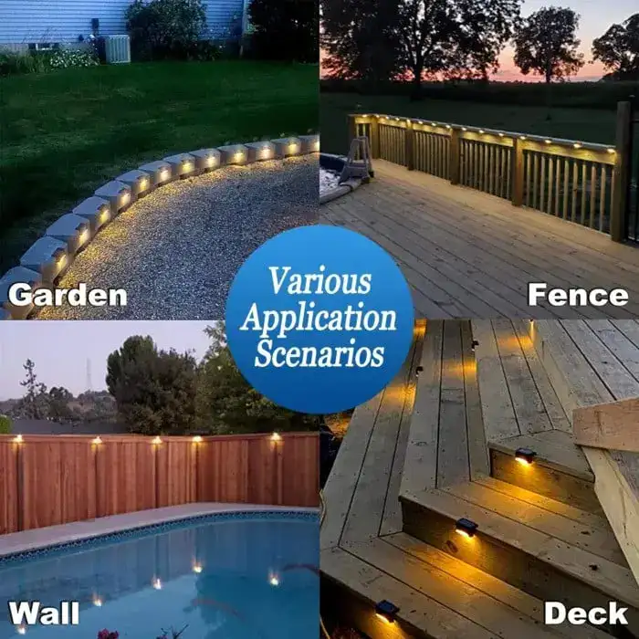 Outdoor solar deck lights