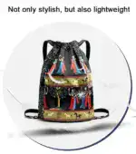 Drawstring Foldable Large Capacity Travel Sports Backpack - Image 6