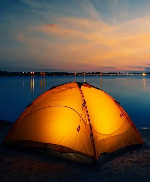 Camping with headlamp