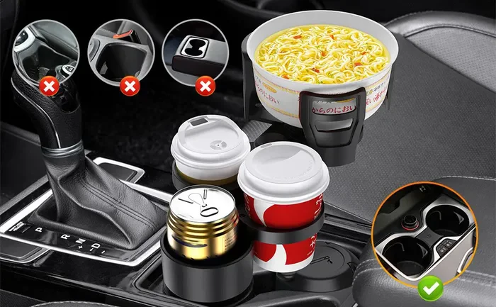 Space-saving car cup holder