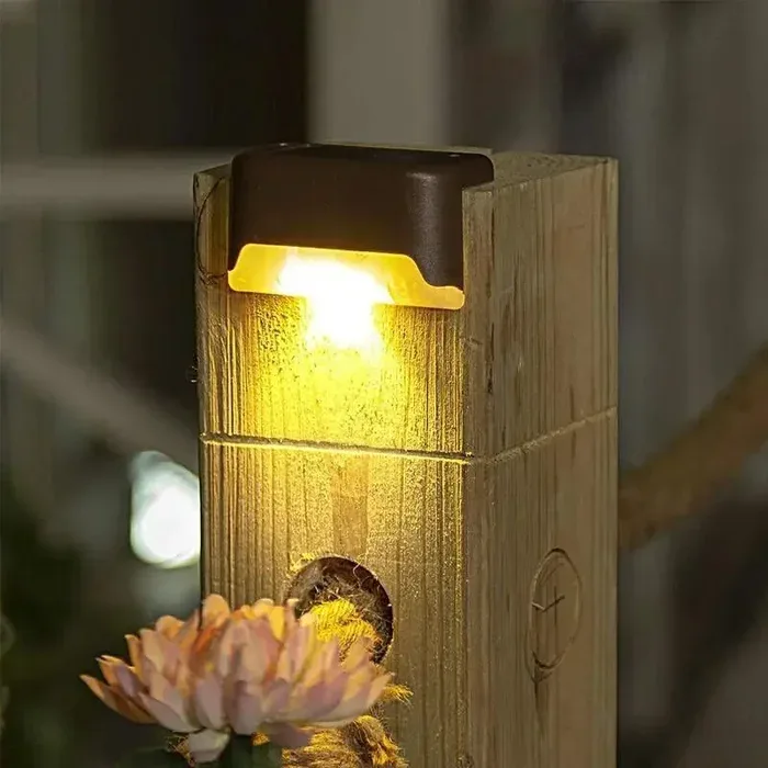 Solar light illuminating a garden