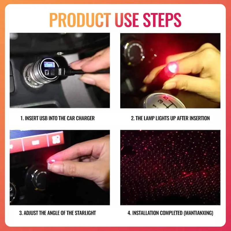 Portable star projector light
