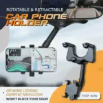 Adjustable 360° Car Phone Mount – Rotatable & Extendable