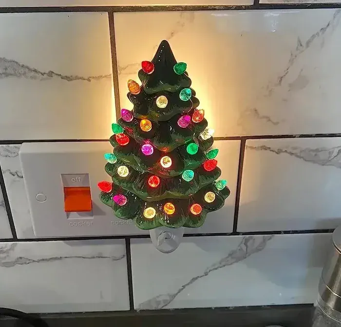 Christmas Tree Glow Lamp in a festive setting