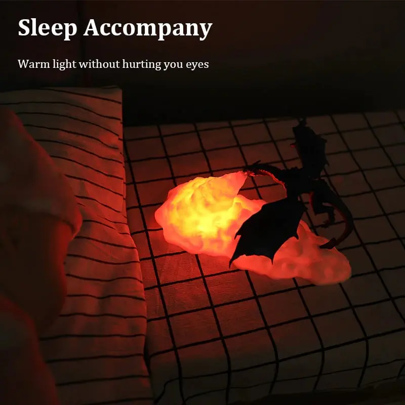 Dragon lamp glowing